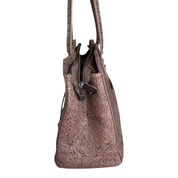 Montana West Concealed Carry Brown Tasseled Medium Purse Western Boho Safety - Picture 4 of 10